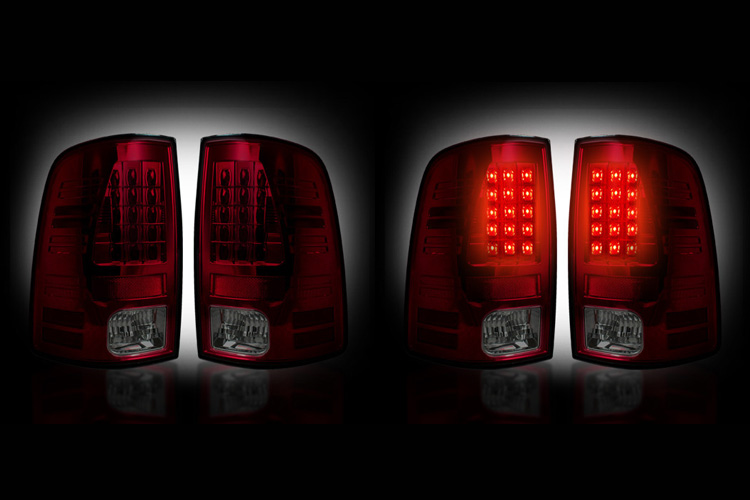 Recon Dark Red LED Tail Light Set 07-09 Dodge Ram